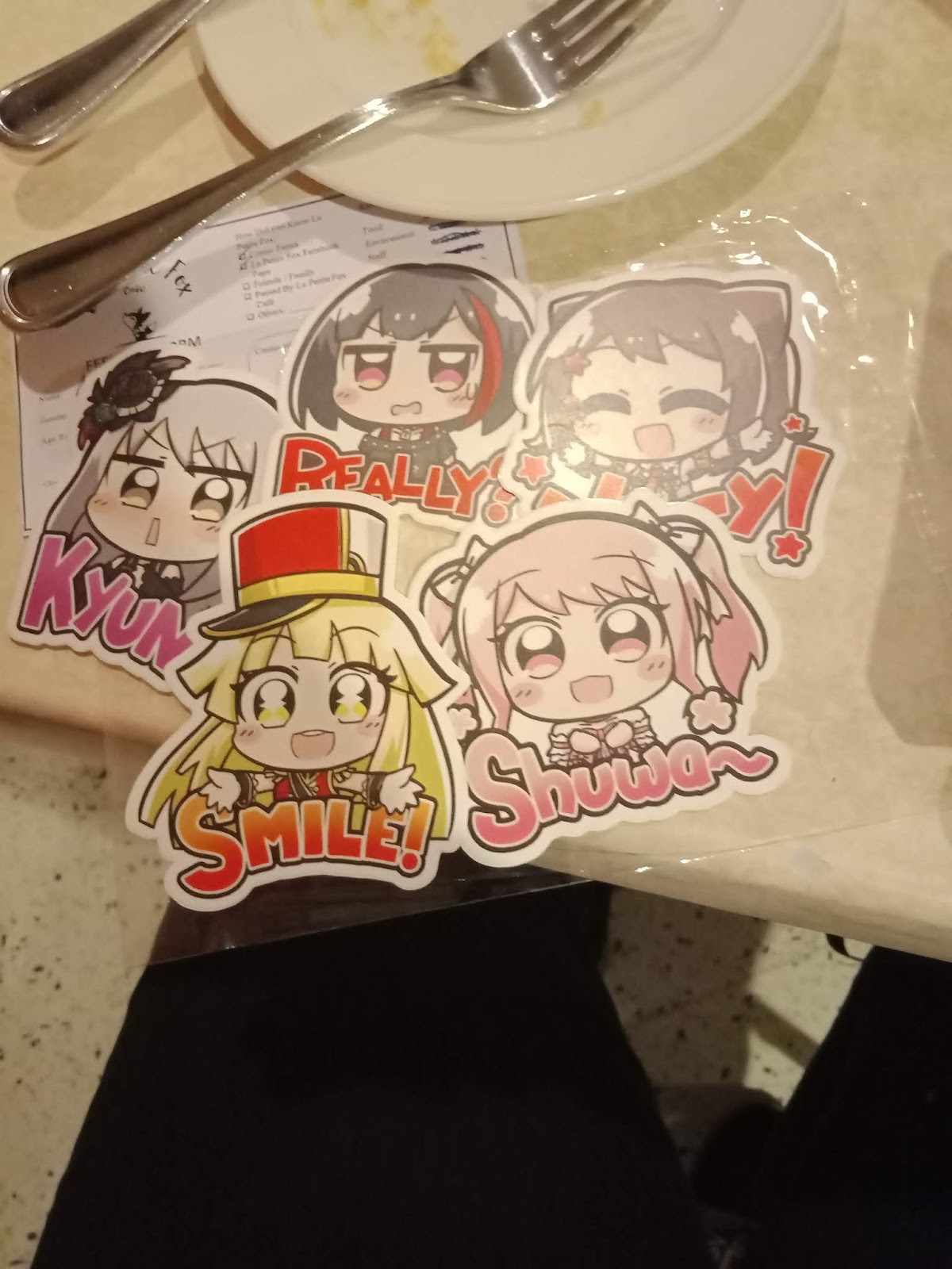 photo showing stickers
